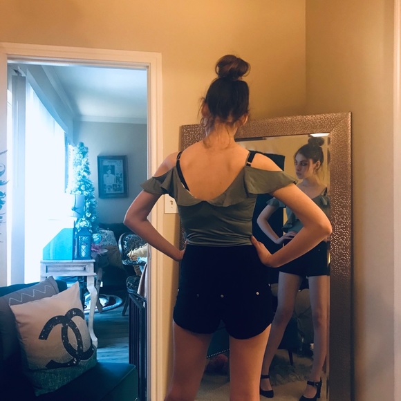 Cute satin like bodysuit with ruffle detail. - Picture 2 of 4